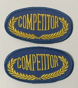 COMPETITOR EMBROIDERED CLOTH PATCHES PAIR (2) RALLY DRAG RACING SPEEDWAY ENDURO - Foto 1 di 2