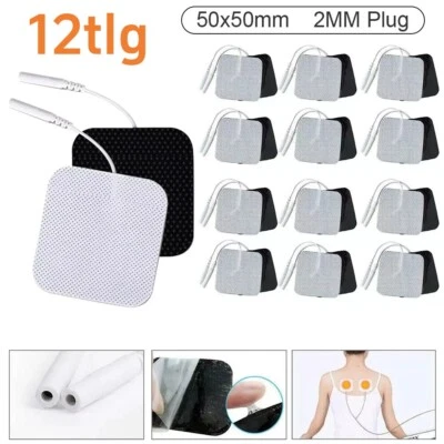 NISORPA 12tlg TENS Elektroden Pads Selbstklebend für Massage EMS Reizstrom Gerät 5x5cm