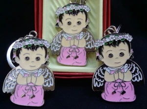 12 Angel Keychains Favors Baptism, Christening Bautizo Recurdos,First Communion - Picture 1 of 8