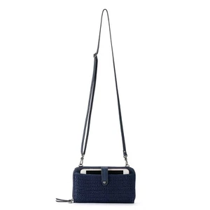 THE SAK Iris Smartphone Bandolera Azul Marino Crochet Cartera Bolso de Hombro Bolso de Mano - Imagen 1 de 13