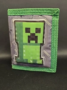 Mojang Minecraft Creeper Tri-Fold Wallet Green Pixel Gamer Youth Accessory - Picture 1 of 6