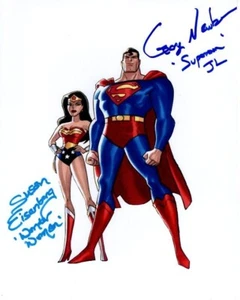GEORGE NEWBERN and SUSAN EISENBERG signed 8x10 JUSTICE LEAGUE photo - Picture 1 of 1