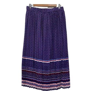 Marcs Skirt Size 14 Blue Pleated Long Lined Elastic Waist - Picture 1 of 8