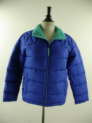 Boys Girls L 14/16 L.L. Bean Downtek Down Blue Puffer Jacket Fleece Lined Zip-Up - Image 1 of 4