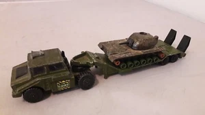 ARMY SET Tank with Transporter - Matchbox - Green - 1974 - # K-102 K-106 - - Picture 1 of 7
