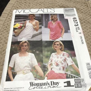 McCalls 6373 Loose Pullover Tops Misses Size 16-18-20 Uncut Sewing Pattern (A) - Picture 1 of 7