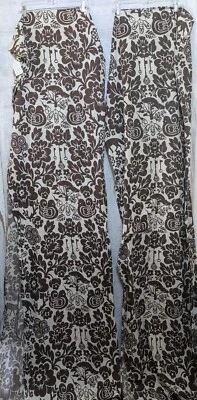 Vintage Brown Tan Floral and Animal Print Curtains 50"x84" - Image 1 of 4