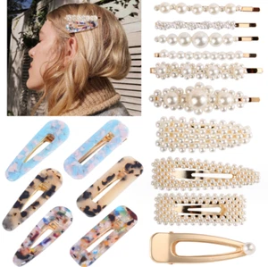 16pcs Pearl Clips Set t Fashion Korean Acrylic Resin Hair Barrettes For Women - Picture 1 of 1