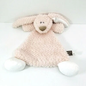 Demdaco Pink Cream Bunny Rabbit Rattle Security Blanket Triangle Baby Lovey 13" - Picture 1 of 3