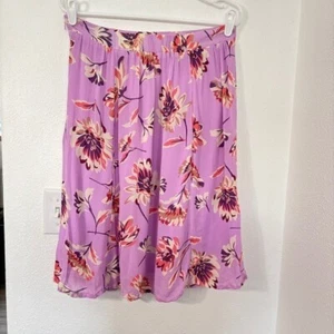 Sundance Josephine Floral midi Flowy Skirt Lined Purple Size Medium Side Zipper - Picture 1 of 6