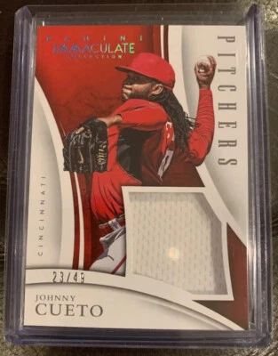 2015 Panini Immaculate Pitchers Material Johnny Cueto Reliquia #23/49 Rojos/Marlins Foto 1 de 3