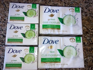 14 Bars Total Dove Beauty Bar Soap Go Fresh Cool Moisture Cucumber Green Tea - Picture 1 of 1