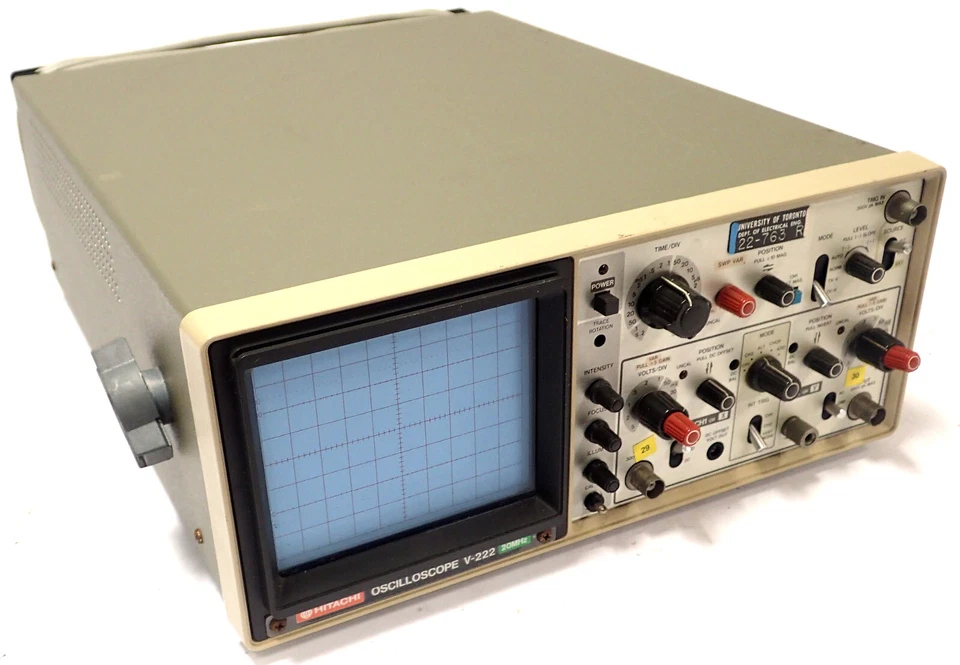 HITACHI V-222 OSCILLOSCOPE 20MHz DUAL CHANNEL 6" DISPLAY TESTED! - Image 1 of 4