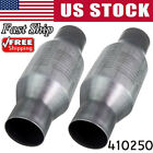 2pcs 2.5 inch Universal Catalytic Converter Stainless Steel 410250 EPA Approved