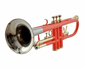 ORANGE NICKEL BRASS Finish Bb Trumpet With Free Hard Case+ Mouthpiece - Picture 1 of 4