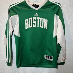 Adidas Boston Celtics NBA Long Sleeve Jersey Top Green White Kids size large L - Picture 1 of 13