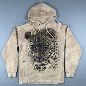 The Mountains Leopard Hoodie Men’s Small Tan Pullover Sweatshirt - Picture 1 of 19
