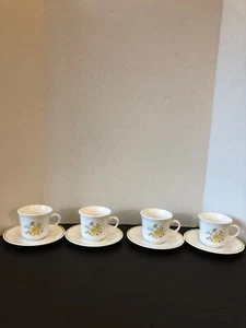 Corelle By Corning Spring Meadow Flat Cup & Saucer Set Of 4 - Picture 1 of 12