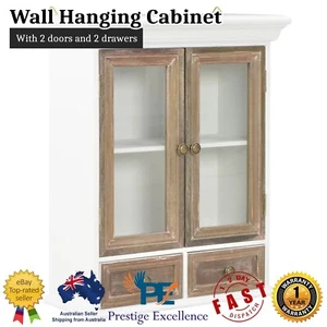 Wooden Wall Cabinet French Style Hanging Cupboard Storage Organizer Home Decor - Picture 1 of 9