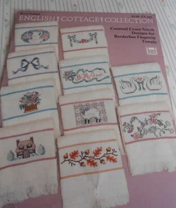 BANAR DESIGNS ENGLISH COTTAGE COLLECTION TOWEL CROSS STITCH LEAFLET 1988 - Picture 1 of 1