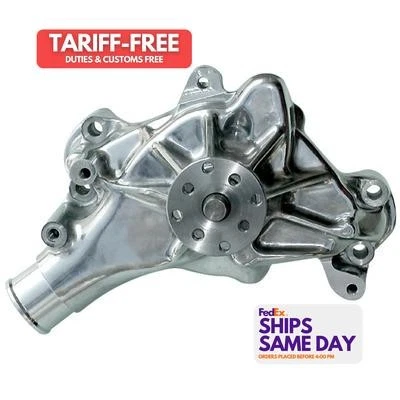 Proform 67264, One Polished Aluminum Sbc Aluminum Water Pump - Polished- Long  - Image 1 of 4