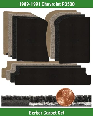 Conjunto de tapete berbere personalizado para Chevrolet R3500 89-91 com logotipo (3 peças) #9BN - Imagem 1 de 4