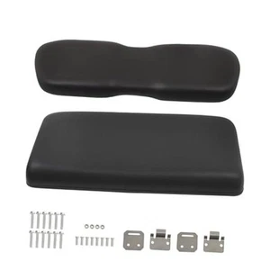 Black Golf Cart Front Seat Bottom and Seat Back Cushion Assembly Kit  - Picture 1 of 8
