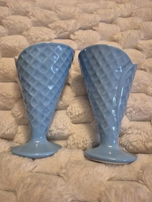 Maxwell & Williams Designer  Blue Waffle Cone Sundae Cup Set - Image 1 of 3