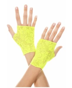 Nuevos guantes de encaje verde neón piernas musicales 435 - Imagen 1 de 2
