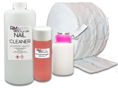 1000ml Nagel Cleaner Set 100ml Pinselreiniger 500 Zellstofftupfer Dispender