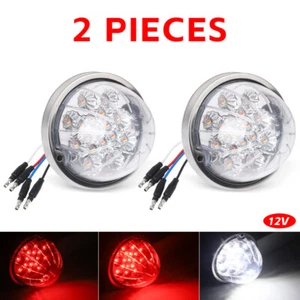 2X Luces LED de sandía marcador lateral lámpara de freno DRL camión remolque RV rojo blanco - Imagen 1 de 15