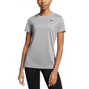 New Nike Women's Dry Legend Training T-Shirt Dark Gray Heather/Black - Picture 1 of 3