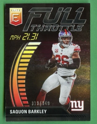 SAQUON BARKLEY 2023 ELITE FOOTBALL FULL THROTTLE INSERT /349 NEW YORK GIANTS - Image 1 of 2