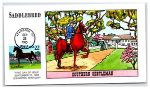 Cubierta de primer día de cachet pintada a mano Saddlebred Horse Collins (CL10 - Imagen 1 de 1