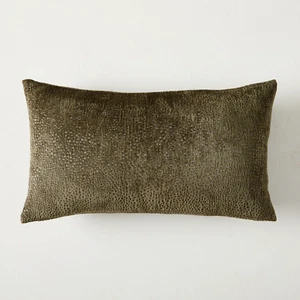 West Elm Dotted Chenille Jacquard Pillow Cover in Dark Olive-12" x 21" - Picture 1 of 3