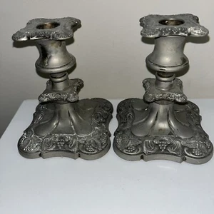 Antike Kerzenständer Silber bespielt - Bild 1 von 3