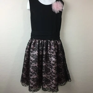 Cherokee Girl's Black Dress Pink Party Dressy Sleeveless Tulle Size L Lg Large - Picture 1 of 7