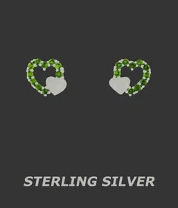 LAB PERIDOT 0.28 Cts STUD EARRINGS 925 SILVER - New With Tag - SCREW BACKS - Picture 1 of 4