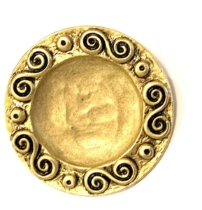 5x 34mm Gold Round Shank Buttons Filigree Swirl Beach Beaten Waves Jacket - Picture 1 of 7