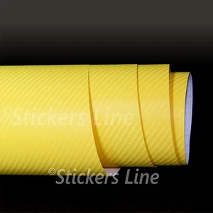 Yellow Carbon Adhesive Film 50x200 cm Yellow Adhesive Wrapping Auto Motorcycle - Picture 1 of 1