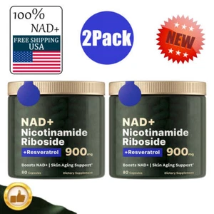 2X NAD+ Supplement for Anti-Aging Energy Focus&Nicotinamide Riboside Resveratrol - Picture 1 of 13