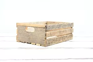 Scatola decorativa in legno laterale a doghe fatta a mano con legno antico fienile e tornio #2 - Foto 1 di 8
