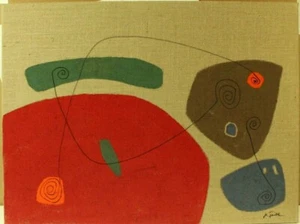 Michael Feicht Komposition Farbflächen geschwungene Linien Acryl signiert 2020 - Picture 1 of 5
