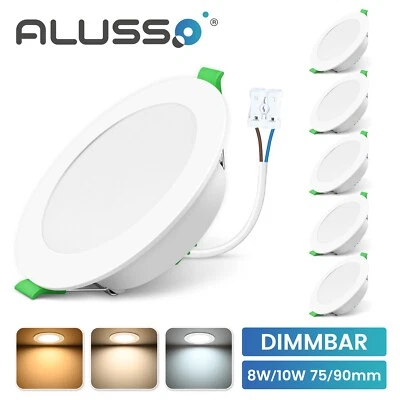 8W 10W LED Einbaustrahler 3CCT Dimmbar Ultra Flach Panel Decken Spot 230V IP44 - Bild 1 von 4