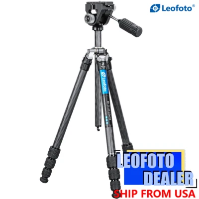 Leofoto LO-224CS+SW-02 Carbon Fiber Tripod + 2-Way Pan Head Kit for Binoculars - Image 1 of 4