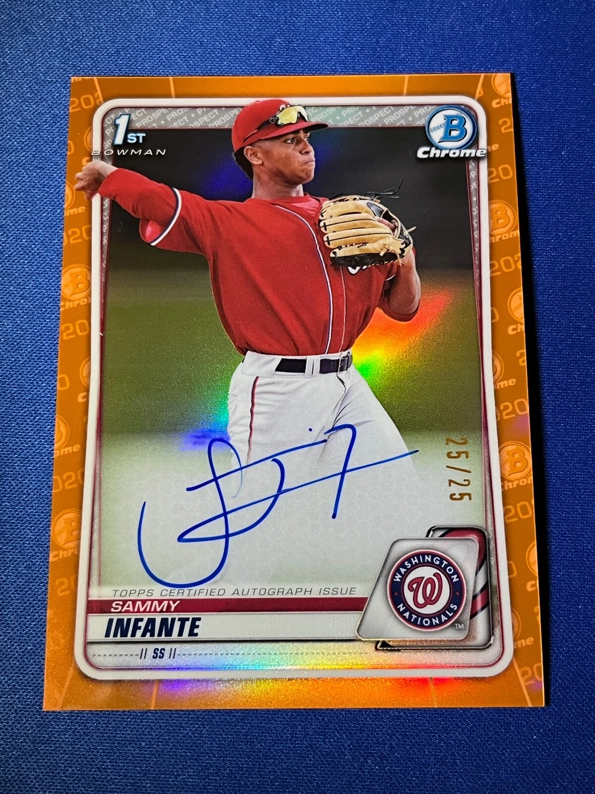 2020 Bowman Draft Chrome Sammy Infante #CDA-SI Orange Refractor AUTO #25/25