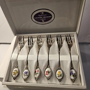 Desert/Cake forks Royale Country, Orchard Collection 6 x In Box - Picture 1 of 6
