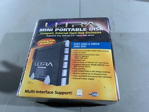 VINTAGE NEW SEALED ULTRA MINI PORTABLE DISK COMPACT EXTERNAL HARD DISK ENCLOSURE - Picture 1 of 3