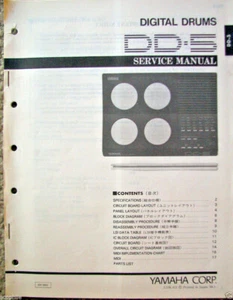 Yamaha DD-5 Digital Pads Drum Machine Original Service Manual, Schematics, Etc - Picture 1 of 1