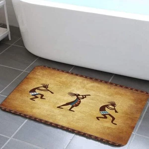 Kokopeli Aztec Gelb Badteppich Badvorleger Badematte Badmatte Duschvorlage Bad - Bild 1 von 6